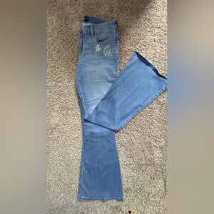 Hollister Blue Floral Women's Flare Jeans